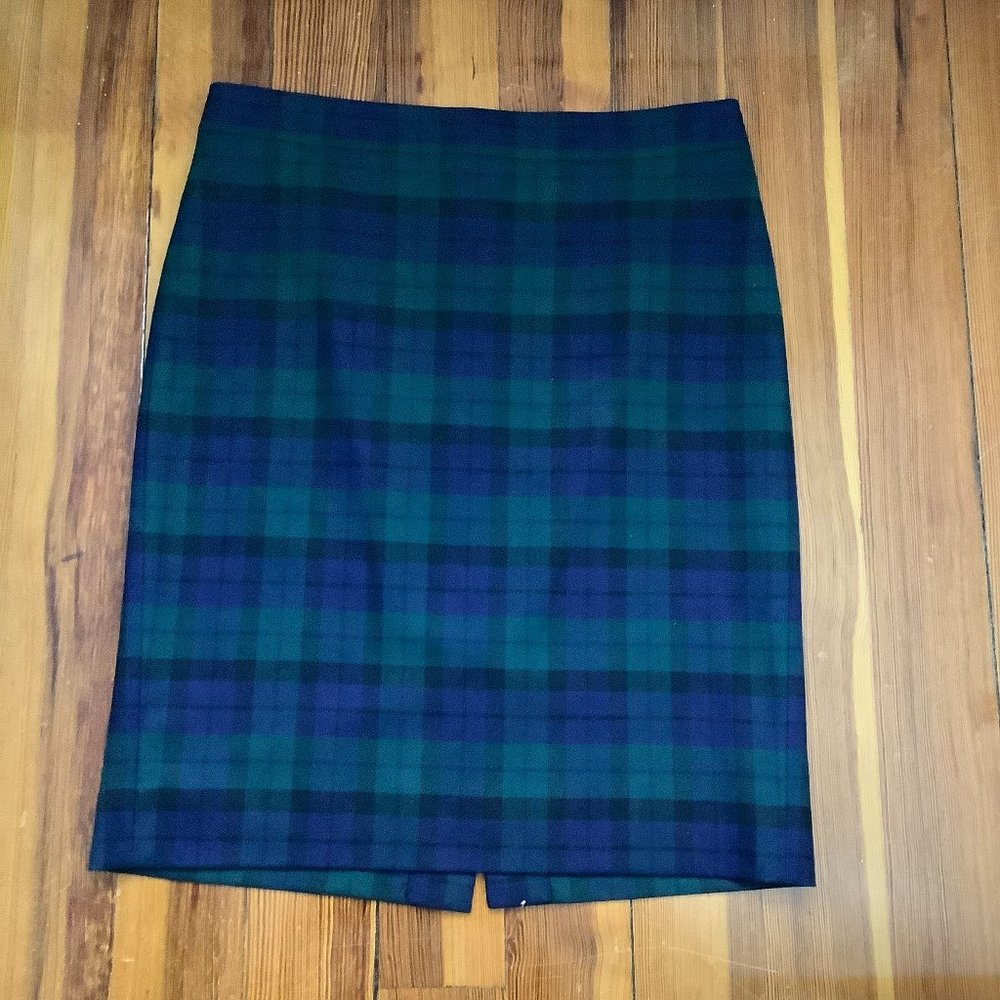 J. Crew Blackwatch Plaid Pencil Skirt